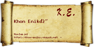 Khon Enikő névjegykártya